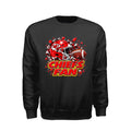  A Black Kansas City football fan unisex sweatshirt with red football helmet and game-day design