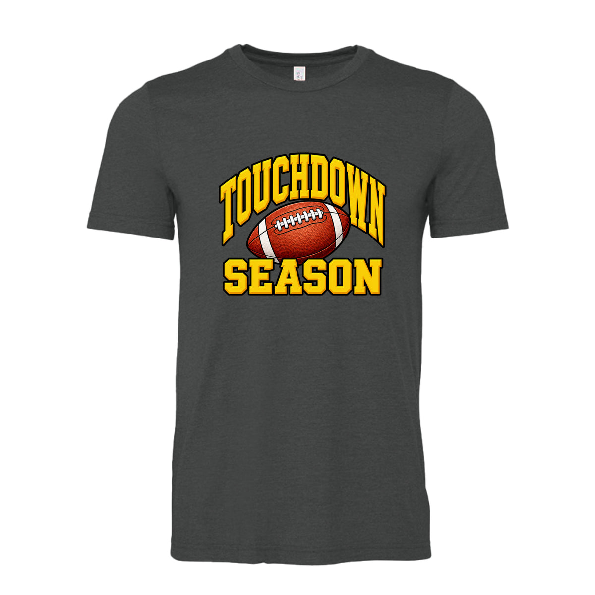 Touchdown Season football graphic T-shirt in dark gray