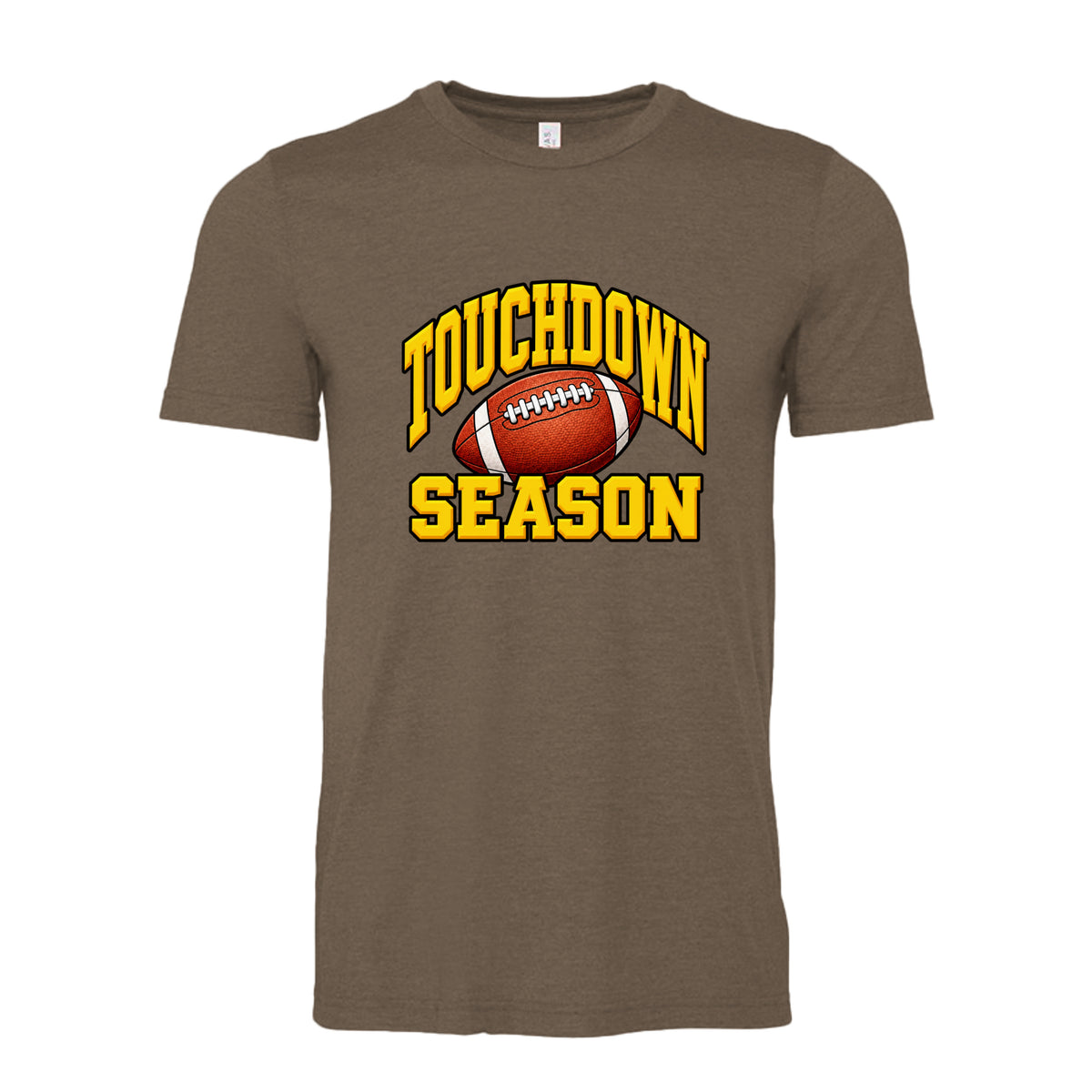 Touchdown Season football graphic T-shirt in brown