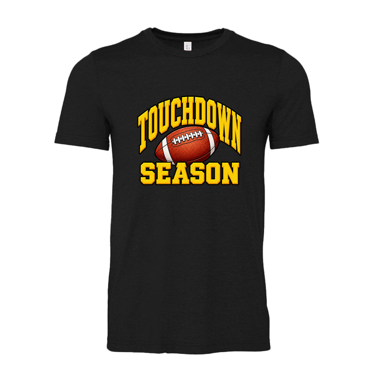 Touchdown Season football graphic T-shirt in black
