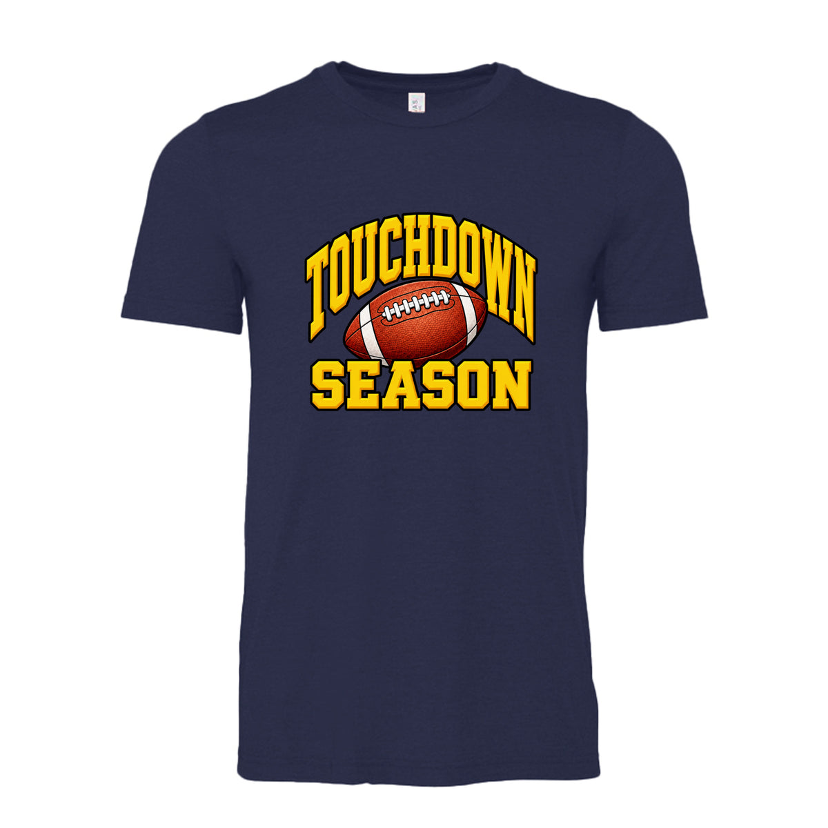 Touchdown Season football graphic T-shirt in navy blue
