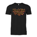 Black Girl Magic 3D graphic design with bold dimensional lettering for a unisex T-shirt by ElleLiz Designs.
